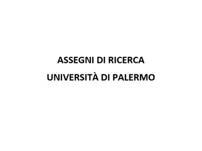 Bandi assegni di ricerca Università di Palermo