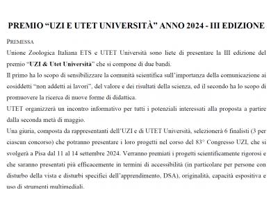 Bando PREMIO UZI E UTET UNIVERSITÀ