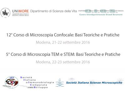 Modena, a settembre 12° Corso di Microscopia Confocale e il 5° Corso di Microscopia TEM e STEM